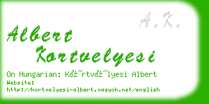 albert kortvelyesi business card